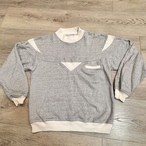 Vintage‎ Hukapoo Shirt Medium Men's Gray Long Sleeve Mockneck Sweatshirt